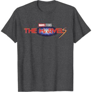 imageMarvel Studios The Marvels Official Movie Logo TShirtDark Heather Grey