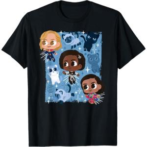 imageMarvel Studios The Marvels Super Heroes and Flerkittens Cute TShirtBlack