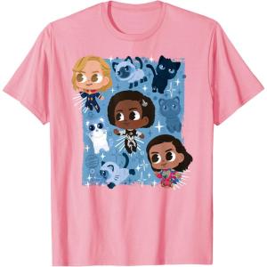 imageMarvel Studios The Marvels Super Heroes and Flerkittens Cute TShirtPink