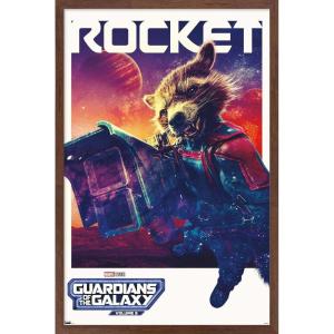 imageTrends International Marvel Guardians of the Galaxy Vol 3  Rocket One Sheet Wall Poster 34L x 224W Premium Unframed VersionMahogany Framed Version