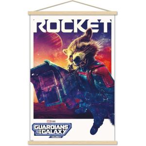 imageTrends International Marvel Guardians of the Galaxy Vol 3  Rocket One Sheet Wall Poster 34L x 224W Premium Unframed VersionPremium Print and Beechwood Hanger Bundle