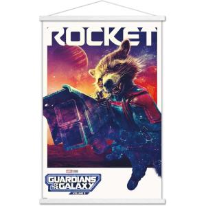 imageTrends International Marvel Guardians of the Galaxy Vol 3  Rocket One Sheet Wall Poster 34L x 224W Premium Unframed VersionPremium Print and White Hanger Bundle