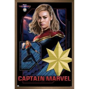 imageTrends International Marvel The Marvels  Captain Marvel Wall Poster 34L x 224W Premium Unframed VersionBronze Framed Version