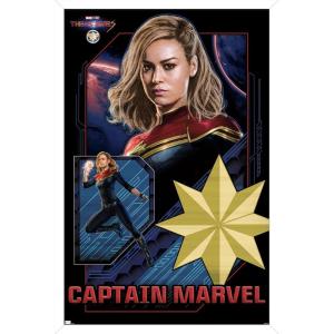imageTrends International Marvel The Marvels  Captain Marvel Wall Poster 34L x 224W Premium Unframed VersionWhite Framed Version