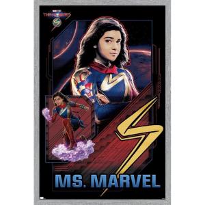 imageTrends International Marvel The Marvels  Ms Marvel Wall Poster 34L x 224W Premium Unframed VersionGray Framed Version