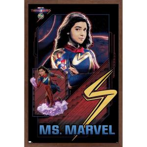 imageTrends International Marvel The Marvels  Ms Marvel Wall Poster 34L x 224W Premium Unframed VersionMahogany Framed Version