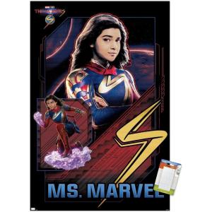 imageTrends International Marvel The Marvels  Ms Marvel Wall Poster 34L x 224W Premium Unframed VersionPremium Poster  Mount Bundle