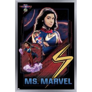 imageTrends International Marvel The Marvels  Ms Marvel Wall Poster 34L x 224W Premium Unframed VersionSilver Framed Version