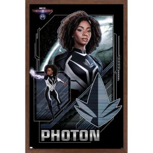imageTrends International Marvel The Marvels  Photon Wall Poster 34L x 224W Premium Unframed VersionMahogany Framed Version