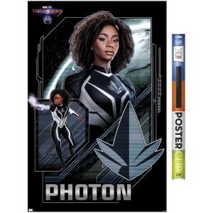 imageTrends International Marvel The Marvels  Photon Wall Poster 34L x 224W Premium Unframed VersionPremium Poster  Clip Bundle