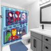 imageJay Franco Marvel Avengers Assembled Shower Curtain ampamp Easy Care Fabric Kids Bath Curtain Official Marvel ProductBlue  Spidey  Friends