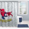 imageJay Franco Marvel Avengers Assembled Shower Curtain ampamp Easy Care Fabric Kids Bath Curtain Official Marvel ProductGrey  Spiderman