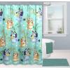 imageJay Franco Marvel Avengers Assembled Shower Curtain ampamp Easy Care Fabric Kids Bath Curtain Official Marvel ProductTeal  Bluey