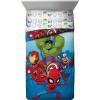 imageJay Franco Marvel Avengers Fighting Team 5 Piece Queen Bed Set  Includes Reversible Comforter ampamp Sheet Set Bedding  Super Soft Fade Resistant Microfiber Official Marvel ProductBlue  Super Hero Adventures