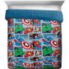 imageJay Franco Marvel Avengers Fighting Team 5 Piece Queen Bed Set  Includes Reversible Comforter ampamp Sheet Set Bedding  Super Soft Fade Resistant Microfiber Official Marvel ProductMulti  Avengers