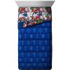 imageJay Franco Marvel Avengers Fighting Team 5 Piece Queen Bed Set  Includes Reversible Comforter ampamp Sheet Set Bedding  Super Soft Fade Resistant Microfiber Official Marvel ProductAvengers