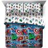 imageJay Franco Marvel Avengers Fighting Team 5 Piece Queen Bed Set  Includes Reversible Comforter ampamp Sheet Set Bedding  Super Soft Fade Resistant Microfiber Official Marvel ProductMulti  Avengers
