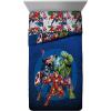 imageJay Franco Marvel Avengers Fighting Team 5 Piece Queen Bed Set  Includes Reversible Comforter ampamp Sheet Set Bedding  Super Soft Fade Resistant Microfiber Official Marvel ProductAvengers