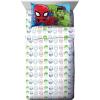 imageJay Franco Marvel Avengers Fighting Team 5 Piece Queen Bed Set  Includes Reversible Comforter ampamp Sheet Set Bedding  Super Soft Fade Resistant Microfiber Official Marvel ProductBlue  Super Hero Adventures
