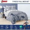 imageJay Franco Marvel Avengers Twin Size Comforter Set  5 Piece Bedding Includes Sheet Set ampamp Pillow Covers  Super Soft Cozy Bedding with Captain America Hulk Iron Man and ThorBlue  Avengers 01
