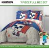 imageJay Franco Marvel Avengers Twin Size Comforter Set  5 Piece Bedding Includes Sheet Set ampamp Pillow Covers  Super Soft Cozy Bedding with Captain America Hulk Iron Man and ThorBlue  Minecraft 01