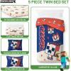 imageJay Franco Marvel Avengers Twin Size Comforter Set  5 Piece Bedding Includes Sheet Set ampamp Pillow Covers  Super Soft Cozy Bedding with Captain America Hulk Iron Man and ThorBlue  Minecraft 01