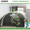 imageJay Franco Marvel Avengers Twin Size Comforter Set  5 Piece Bedding Includes Sheet Set ampamp Pillow Covers  Super Soft Cozy Bedding with Captain America Hulk Iron Man and ThorGray  Minecraft 01