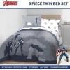imageJay Franco Marvel Avengers Twin Size Comforter Set  5 Piece Bedding Includes Sheet Set ampamp Pillow Covers  Super Soft Cozy Bedding with Captain America Hulk Iron Man and ThorBlue  Avengers 01