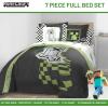 imageJay Franco Marvel Avengers Twin Size Comforter Set  5 Piece Bedding Includes Sheet Set ampamp Pillow Covers  Super Soft Cozy Bedding with Captain America Hulk Iron Man and ThorGray  Minecraft 01