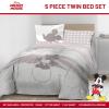 imageJay Franco Marvel Avengers Twin Size Comforter Set  5 Piece Bedding Includes Sheet Set ampamp Pillow Covers  Super Soft Cozy Bedding with Captain America Hulk Iron Man and ThorGrey  Mickey Mouse