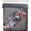 imageJay Franco Marvel Comics 80th Anniversary FullQueen Comforter ampamp Sham Set  Super Soft Kids Reversible Bedding  Fade Resistant Microfiber Official Marvel ProductGray  Spiderman