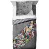 imageJay Franco Marvel Comics 80th Anniversary FullQueen Comforter ampamp Sham Set  Super Soft Kids Reversible Bedding  Fade Resistant Microfiber Official Marvel ProductGray  Marvel Comics