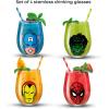 imageJoyJolt Marvel Heroes Stemless Drinking Glasses 19oz Superhero Cups ft Hulk Captain America Spiderman and Iron Man Avengers Glassware Set of 4 Marvel Gifts for Men and WomenMarvel Heroes