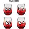 imageJoyJolt Marvel Heroes Stemless Drinking Glasses 19oz Superhero Cups ft Hulk Captain America Spiderman and Iron Man Avengers Glassware Set of 4 Marvel Gifts for Men and WomenSpiderMan