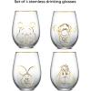 imageJoyJolt Marvel Heroes Stemless Drinking Glasses 19oz Superhero Cups ft Hulk Captain America Spiderman and Iron Man Avengers Glassware Set of 4 Marvel Gifts for Men and WomenWinnie the Pooh Gold