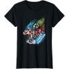 imageMarvel Avengers Family Vacation Trip Travel Sketch Art TShirtBlack