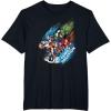 imageMarvel Avengers Family Vacation Trip Travel Sketch Art TShirtBlack