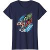 imageMarvel Avengers Family Vacation Trip Travel Sketch Art TShirtNavy Blue