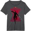 imageMarvel Avengers Game Black Widow Silhouette TShirtDark Heather Grey