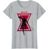 imageMarvel Avengers Game Black Widow Silhouette TShirtHeather Grey