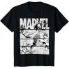 imageMarvel Avengers Retro Black and White Comic Graphic Short Sleeve TShirtBlack