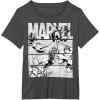 imageMarvel Avengers Retro Black and White Comic Graphic Short Sleeve TShirtDark Heather Grey