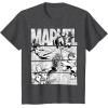 imageMarvel Avengers Retro Black and White Comic Graphic Short Sleeve TShirtDark Heather Grey