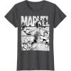 imageMarvel Avengers Retro Black and White Comic Graphic Short Sleeve TShirtDark Heather Grey