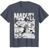 imageMarvel Avengers Retro Black and White Comic Graphic Short Sleeve TShirtHeather Blue