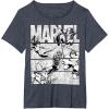 imageMarvel Avengers Retro Black and White Comic Graphic Short Sleeve TShirtHeather Blue
