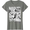 imageMarvel Avengers Retro Black and White Comic Graphic Short Sleeve TShirtOlive Heather
