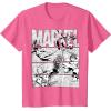 imageMarvel Avengers Retro Black and White Comic Graphic Short Sleeve TShirtPink Heather
