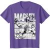imageMarvel Avengers Retro Black and White Comic Graphic Short Sleeve TShirtPurple Heather