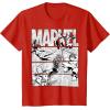 imageMarvel Avengers Retro Black and White Comic Graphic Short Sleeve TShirtRed